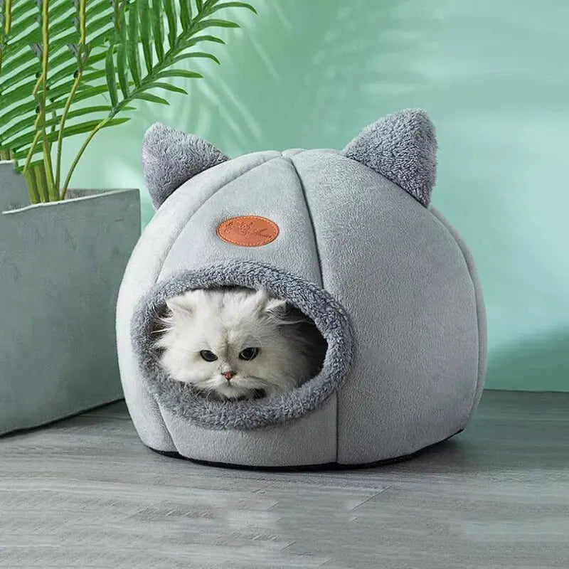 Cat Head Shape Cosy Warm House – Semi-Closed Nest