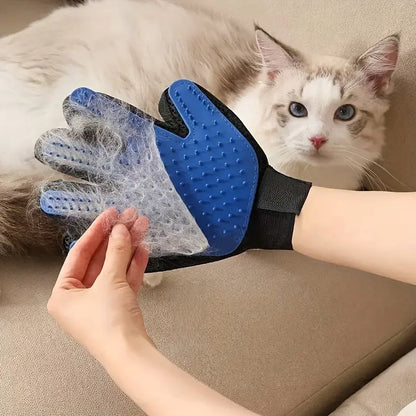 Silicone pet grooming gloves cat and dog hair brush comb and bathing mitt
