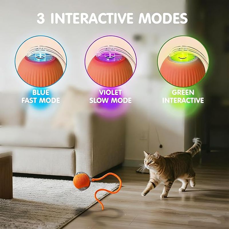 Rechargeable Automatic Rolling Cat Ball Toy – Smart Sensor Interactive Toy