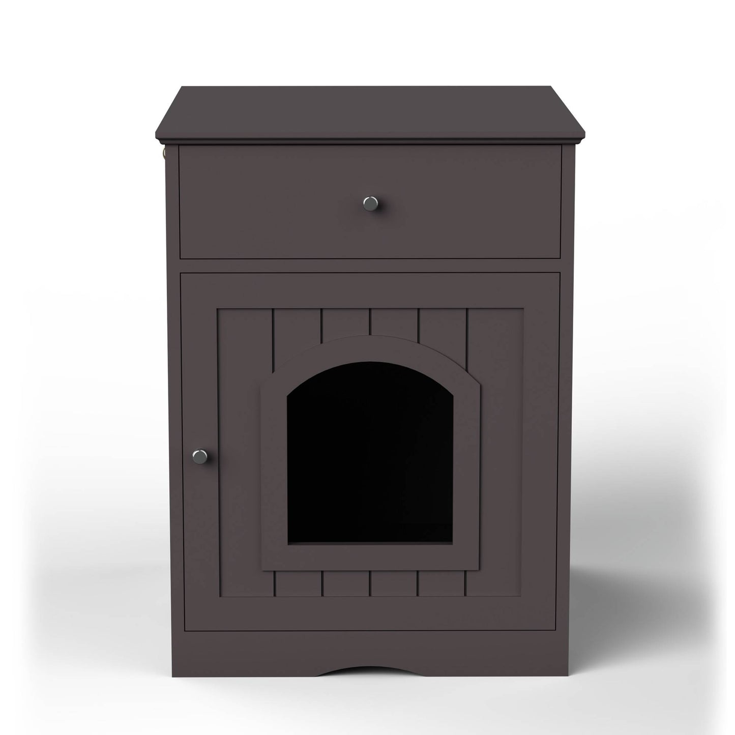 North and Paws Wooden Pet House Cat Litter Box Enclosure With Drawer