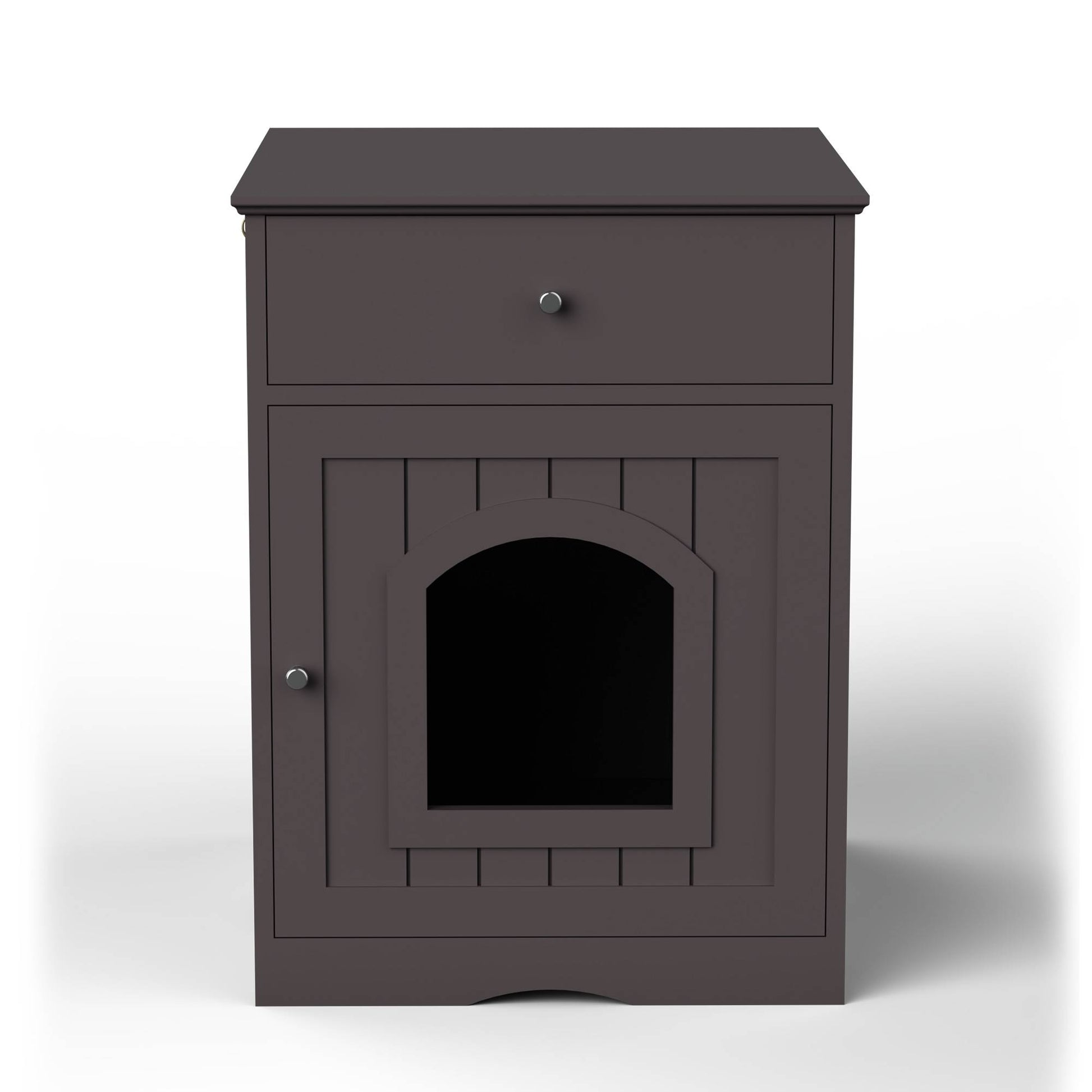 North and Paws Wooden Pet House Cat Litter Box Enclosure With Drawer