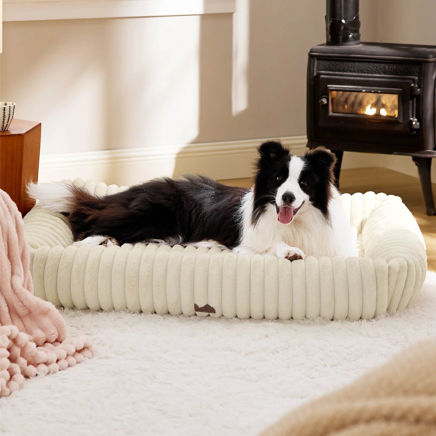 Orthopedic plush dog bed high resilience memory foam mattress for medium and large dogs