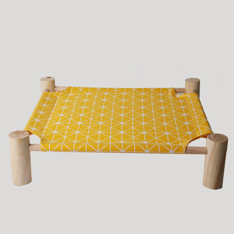 Removable Washable Solid Wood Pet Dog Bed – Elevated Breathable Cat & Dog Frame