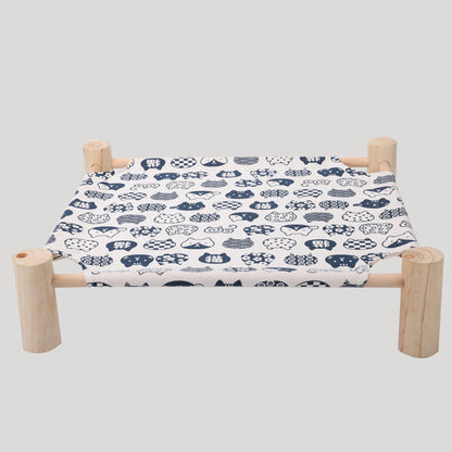 Removable Washable Solid Wood Pet Dog Bed – Elevated Breathable Cat & Dog Frame