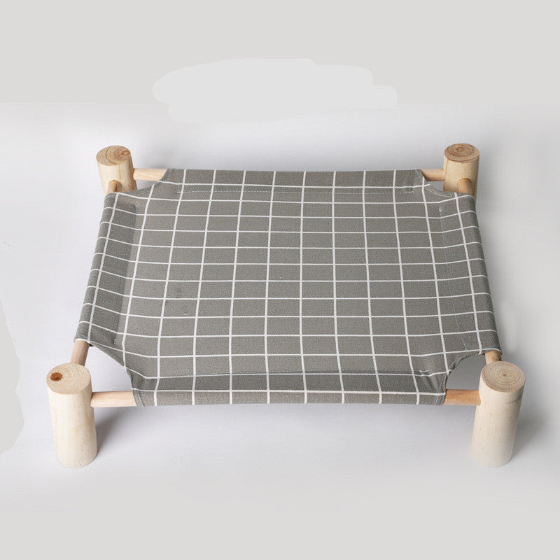 Removable Washable Solid Wood Pet Dog Bed – Elevated Breathable Cat & Dog Frame