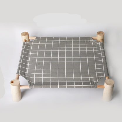 Removable Washable Solid Wood Pet Dog Bed – Elevated Breathable Cat & Dog Frame