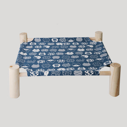 Removable Washable Solid Wood Pet Dog Bed – Elevated Breathable Cat & Dog Frame