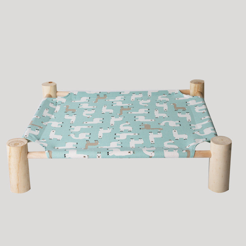 Removable Washable Solid Wood Pet Dog Bed – Elevated Breathable Cat & Dog Frame