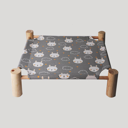 Removable Washable Solid Wood Pet Dog Bed – Elevated Breathable Cat & Dog Frame
