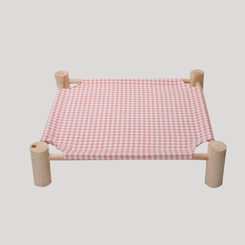 Removable Washable Solid Wood Pet Dog Bed – Elevated Breathable Cat & Dog Frame