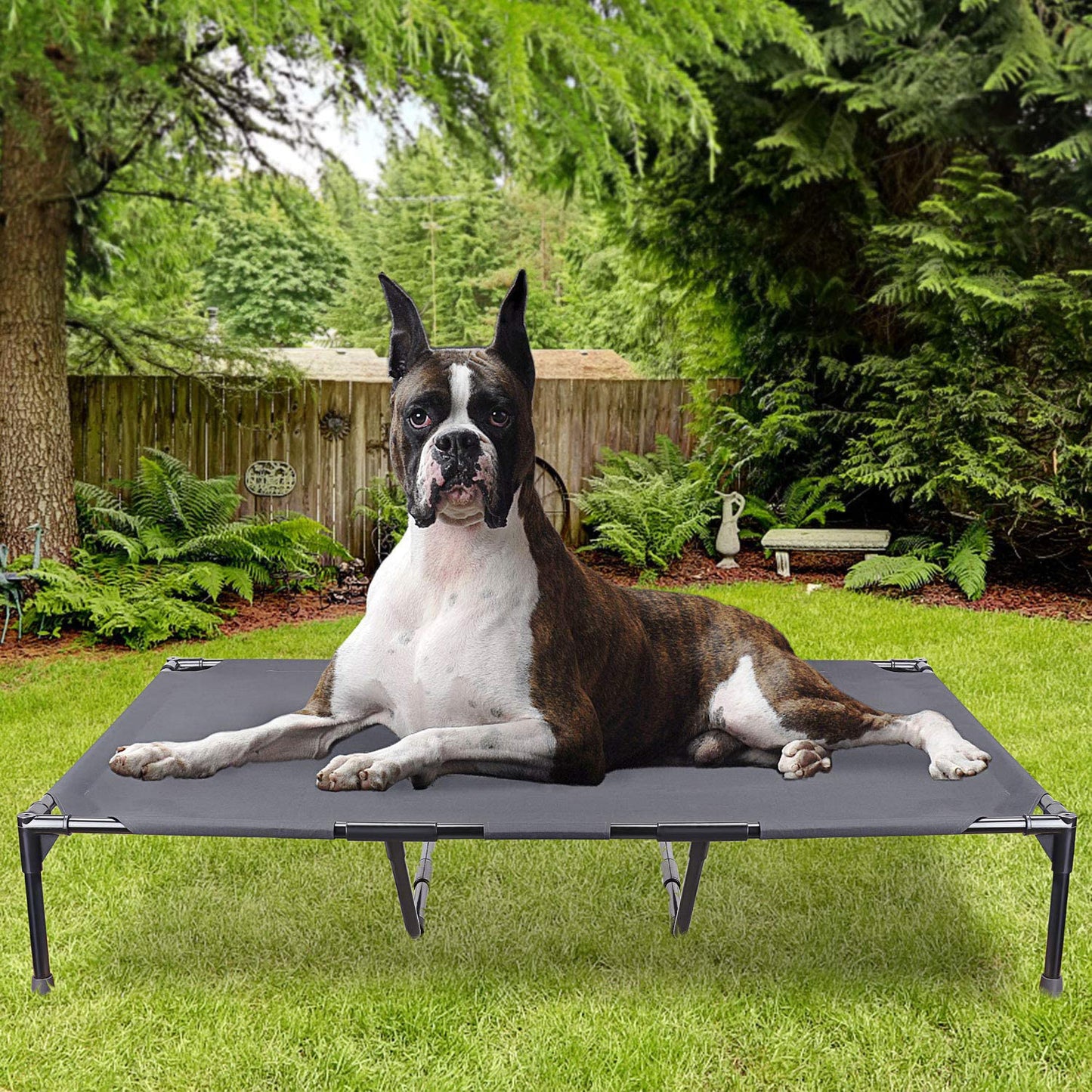 Large Outdoor Elevated Dog Bed – Stainless Steel