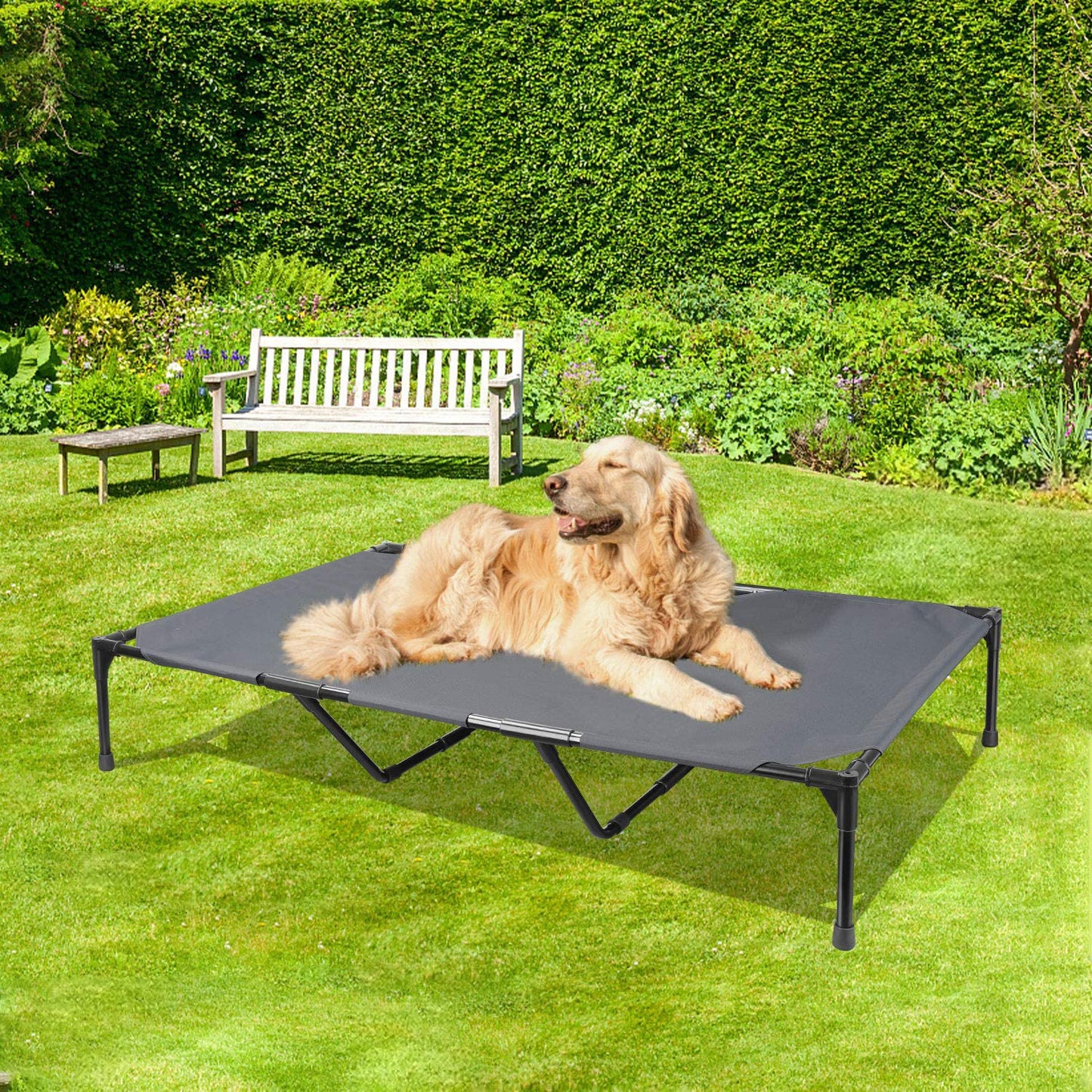 Large Outdoor Elevated Dog Bed – Stainless Steel