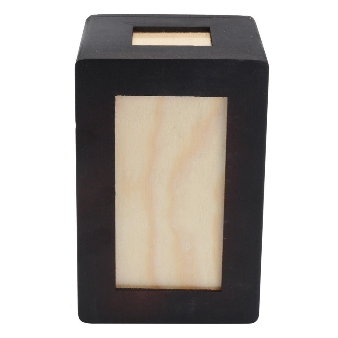 Wooden pet memorial urn box natural wood bone box for cats and dogs in black