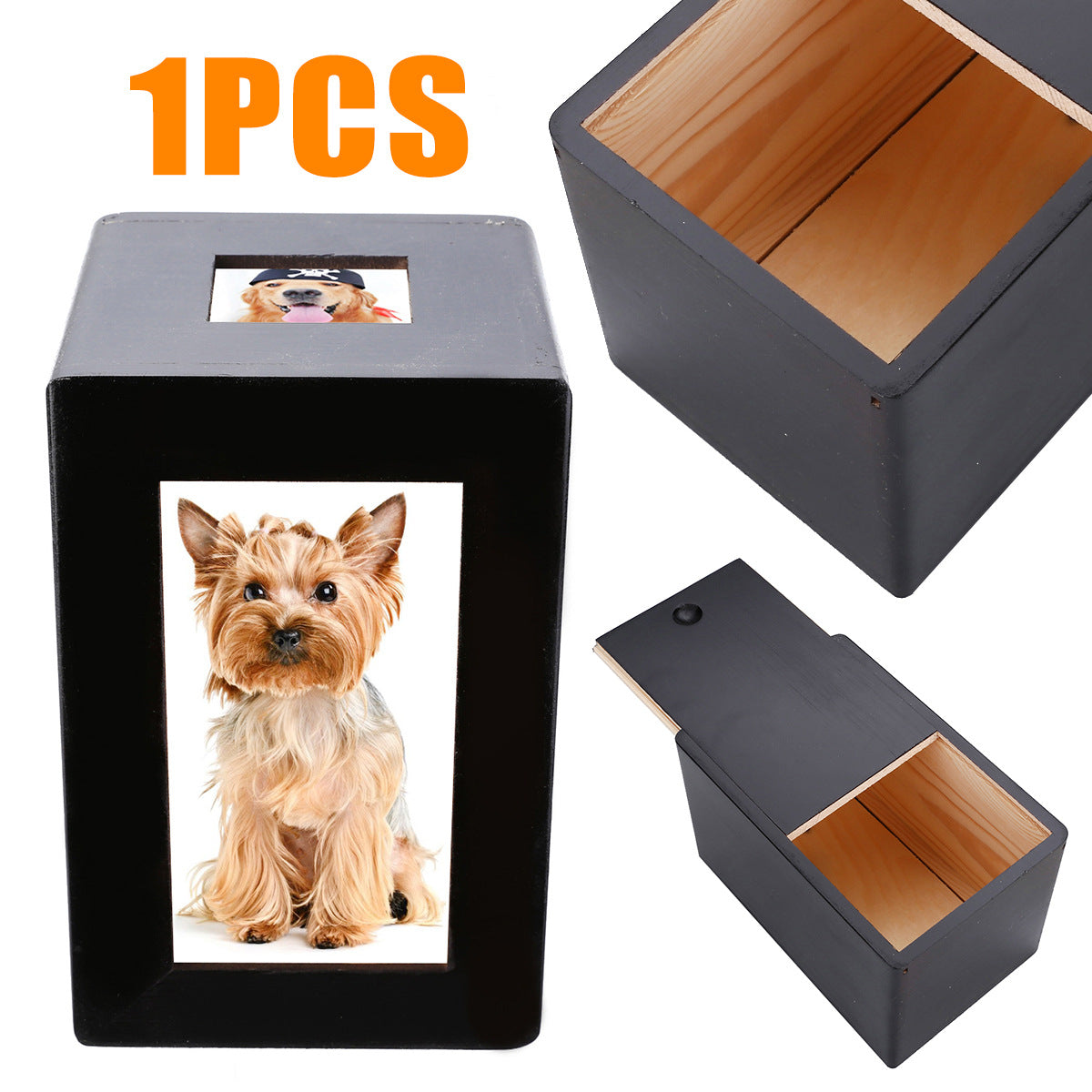 Wooden Pet Memorial Urn Box – Natural Wood Bone Box for Cats & Dogs