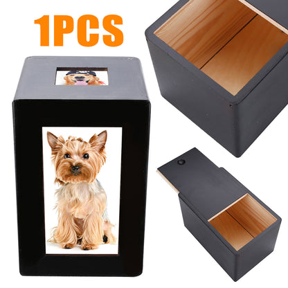 Wooden Pet Memorial Urn Box – Natural Wood Bone Box for Cats & Dogs
