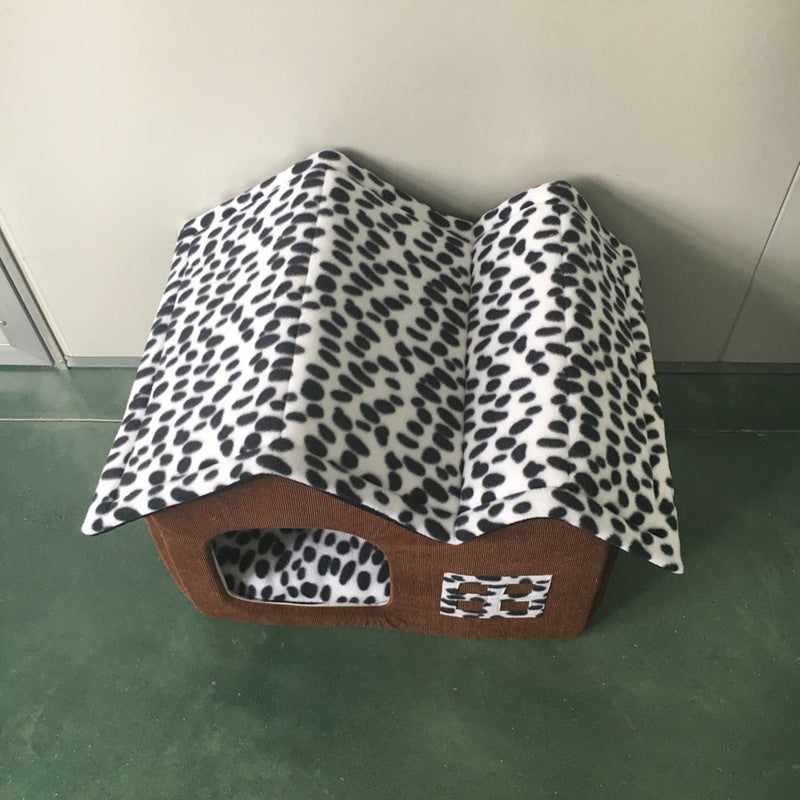 Winter Pet Kennel – Double Roof Foldable Dog House for Indoor Use