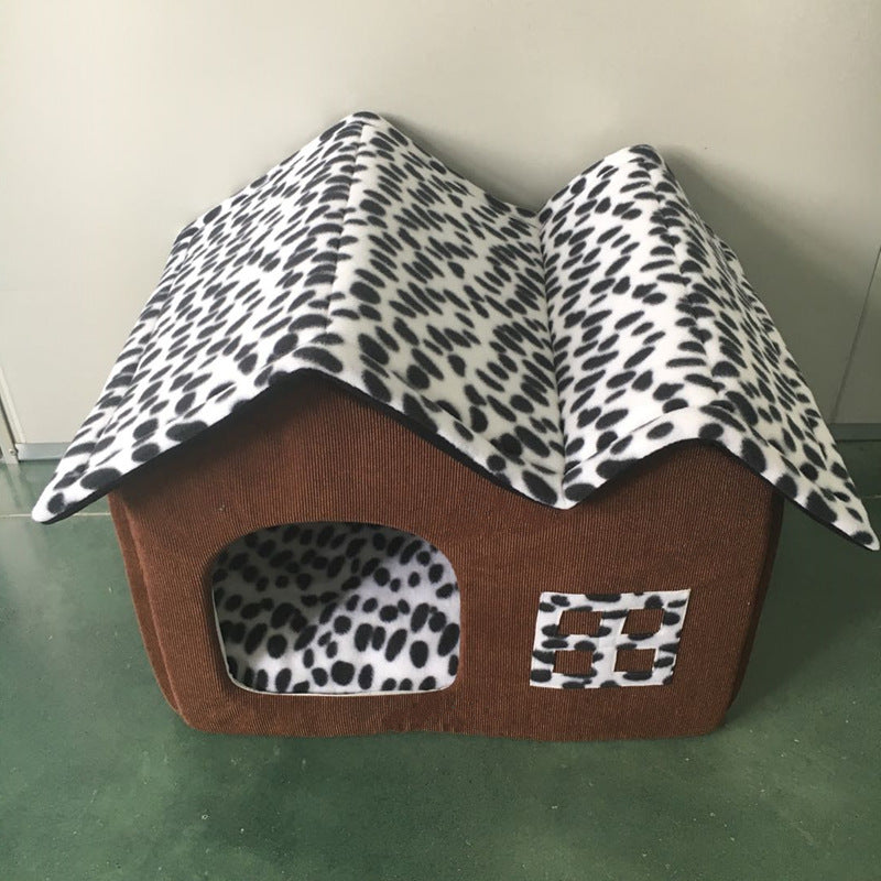 Winter Pet Kennel – Double Roof Foldable Dog House for Indoor Use