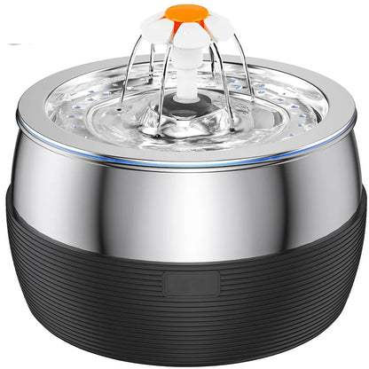 Stainless Steel Pet Water Dispenser – Automatic Drinking Fountain for Cats & Dogs