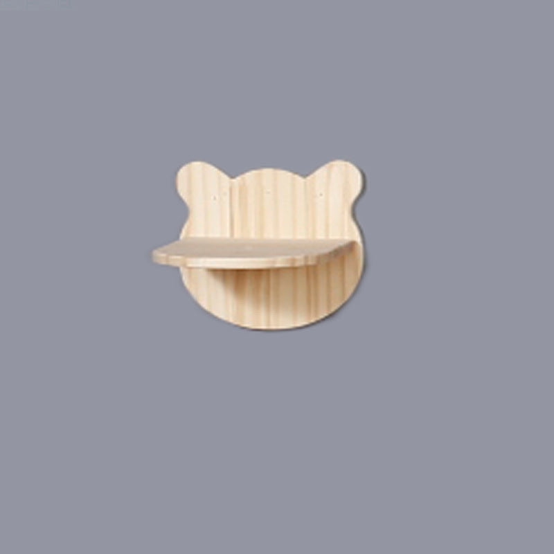 Solid Wood Wall Mounted Sisal Cat Toy Platform – Grabbing & Grinding Board