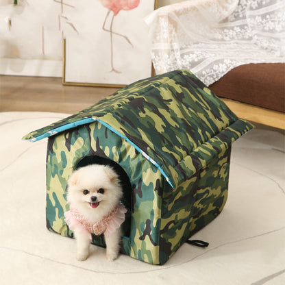 Waterproof Foldable & Washable Pet Kennel – Warm Indoor & Outdoor Dog & Cat House