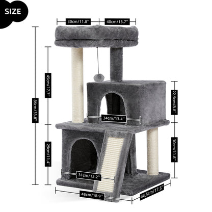 Luxury Cat Tree Tower with Double Condos & Spacious Perch