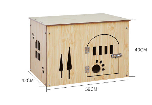 Removable Washable Wooden Pet Nest – Four Season Cat & Dog House
