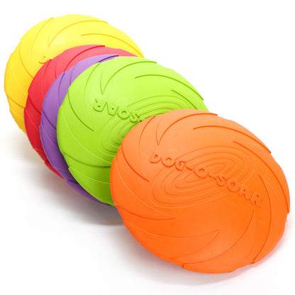 Natural rubber dog training toy flying disc and fetch toy for dogs