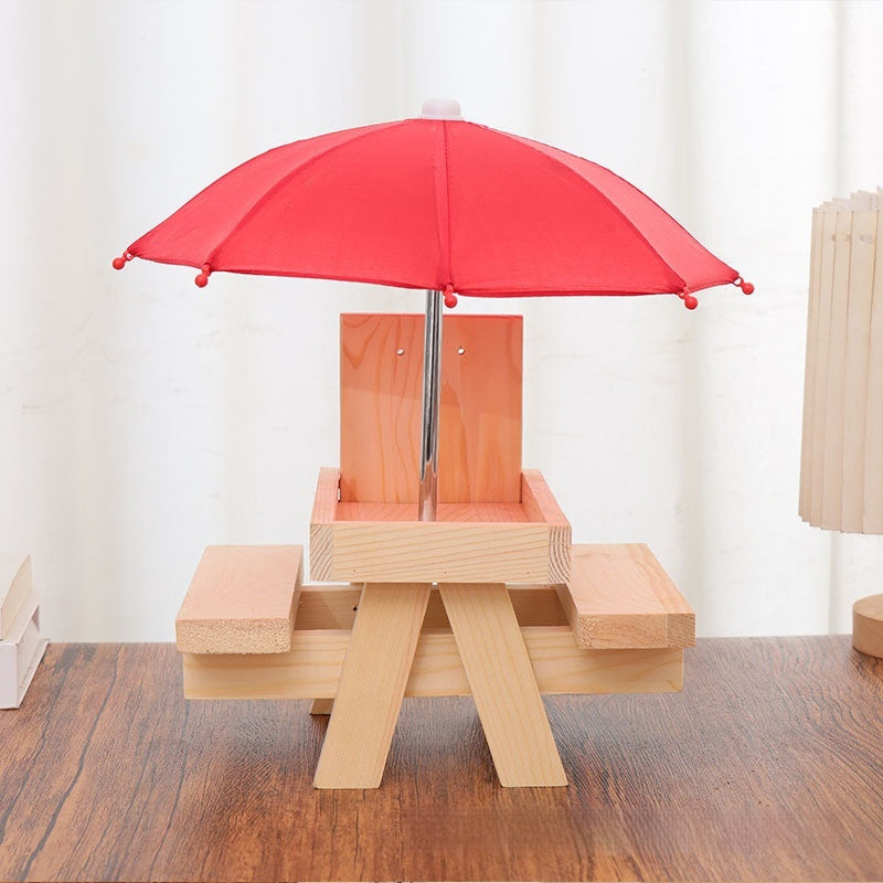 Wooden Outdoor Chipmunk & Squirrel Feeder – Pet Dining Table with Corn Bracket
