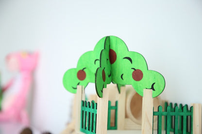 Wooden Hamster Luxury Castle House – Natural Wood Small Animal Toy