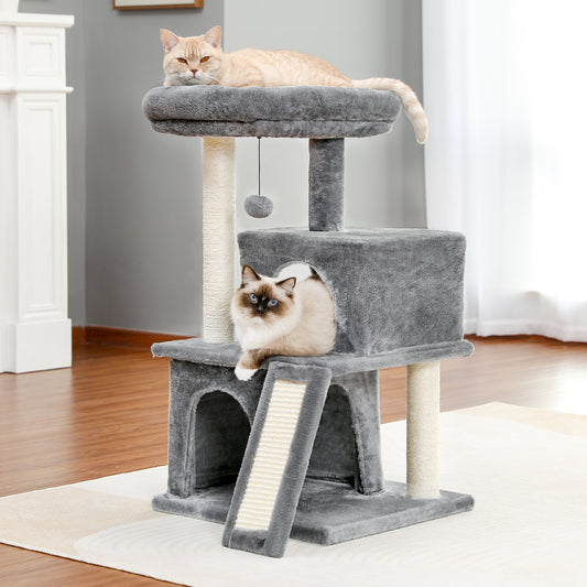 Luxury cat tree tower with double condos spacious perch and sisal scratching posts