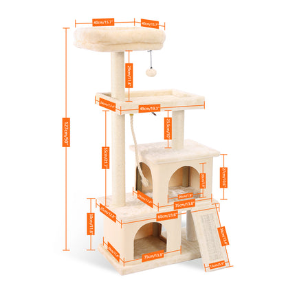 Luxury Cat Tree Tower with Double Condos & Spacious Perch