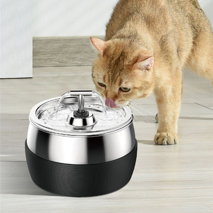 Stainless steel automatic pet water drinking fountain for cats and dogs in white