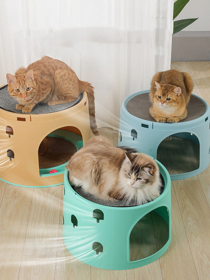 Integrated Multi-Chamber Cat Climbing Frame & Play Tower