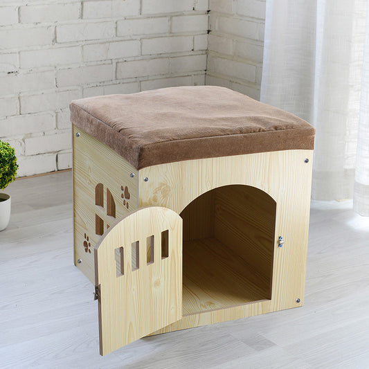 Removable washable wooden pet nest four season cat and dog house