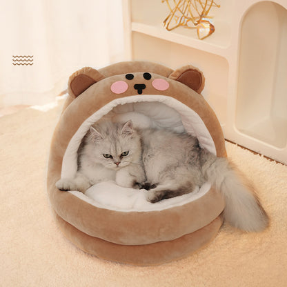 Cosy Warm Cat Basket Bed – Kitten Lounger Cushion