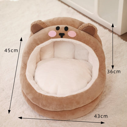 Cosy Warm Cat Basket Bed – Kitten Lounger Cushion