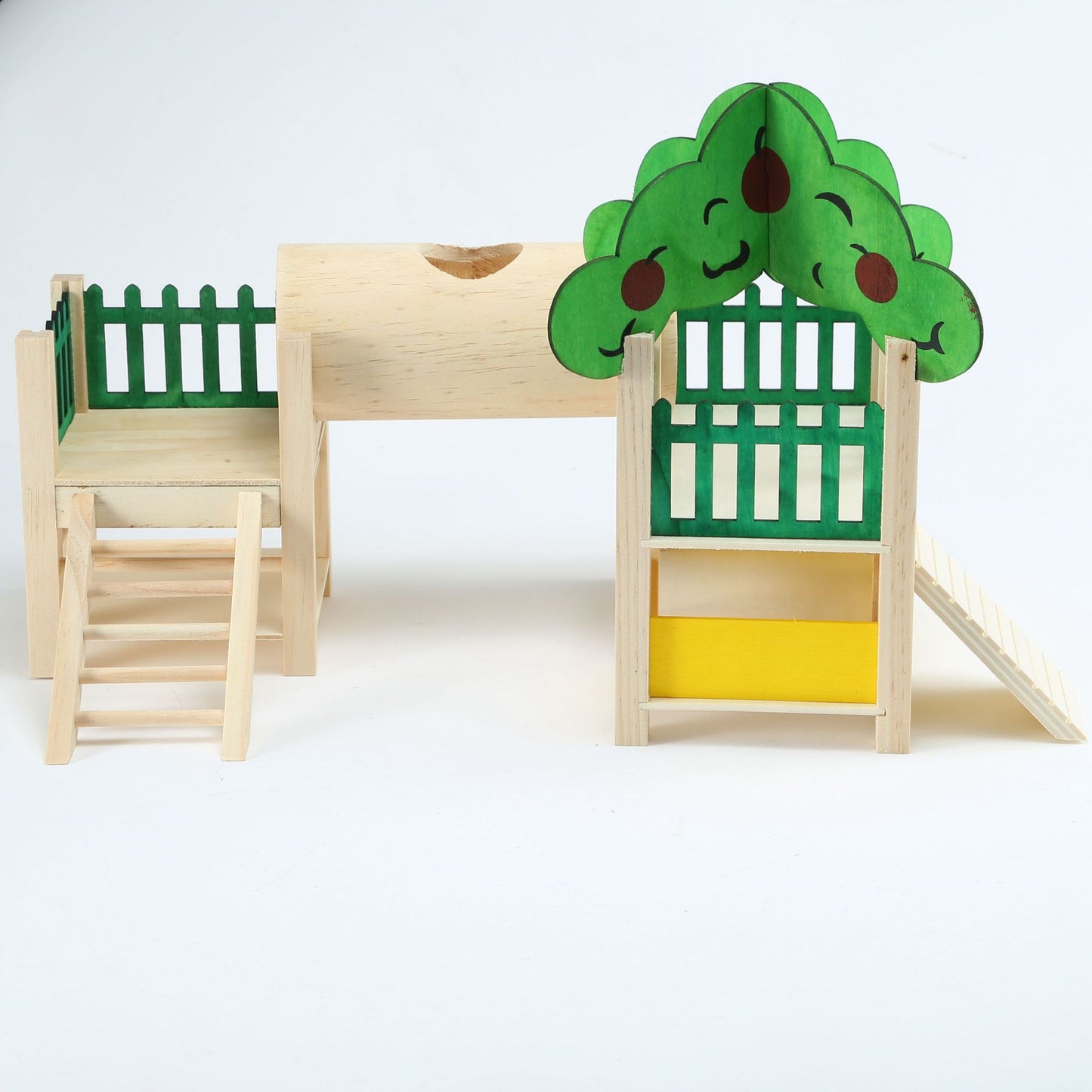 Wooden hamster luxury castle house natural wood small animal toy