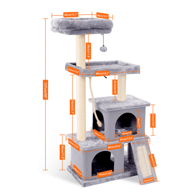 Luxury Cat Tree Tower with Double Condos & Spacious Perch