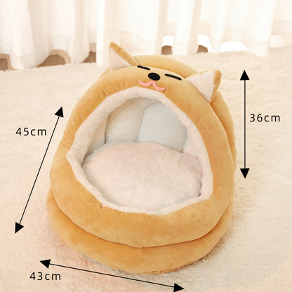 Cosy Warm Cat Basket Bed – Kitten Lounger Cushion