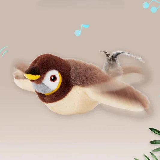 Electric flapping bird cat toy touch activated catnip plush USB rechargeable