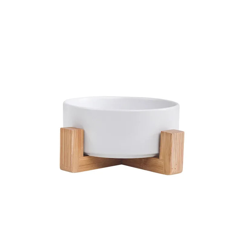 Cat Bowl Double Bowl Water Bowl High Foot Dog Bowl white double bowl with stand