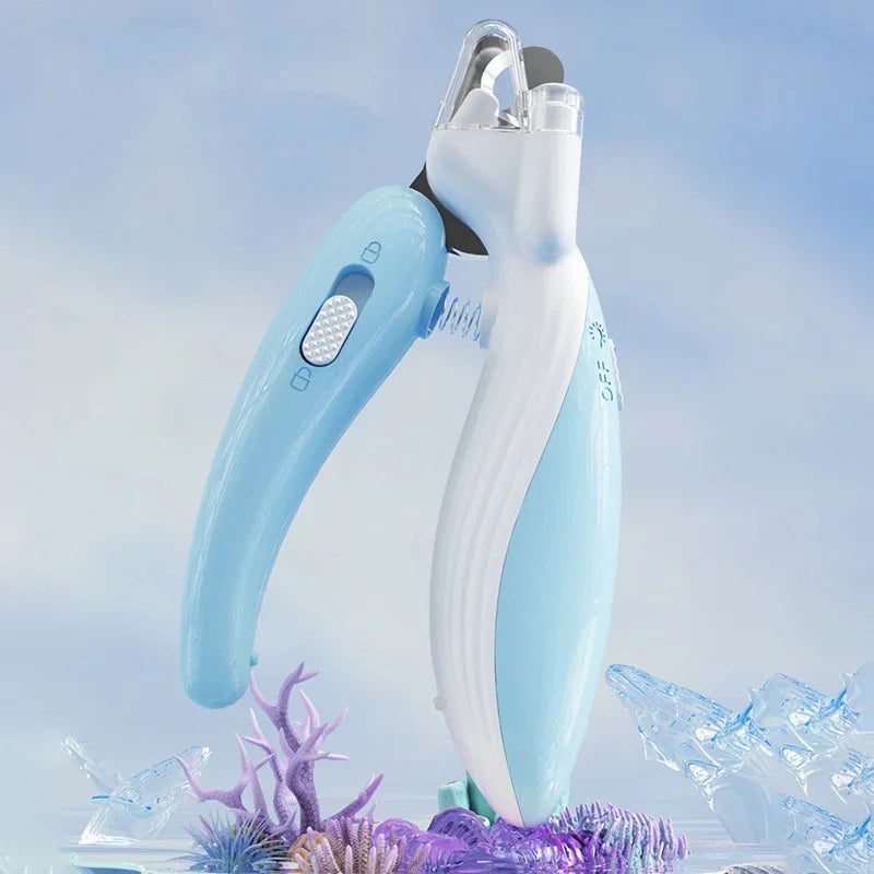 Professional pet nail clippers with LED light for dog and cat claw grooming