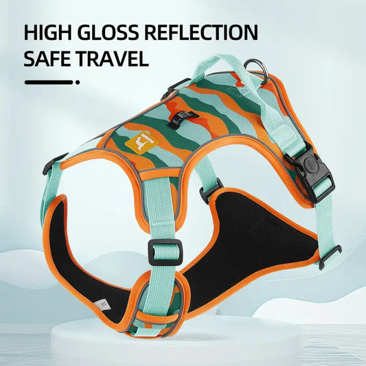 Adjustable Dog Harness Reflective Safety Training Vest front view