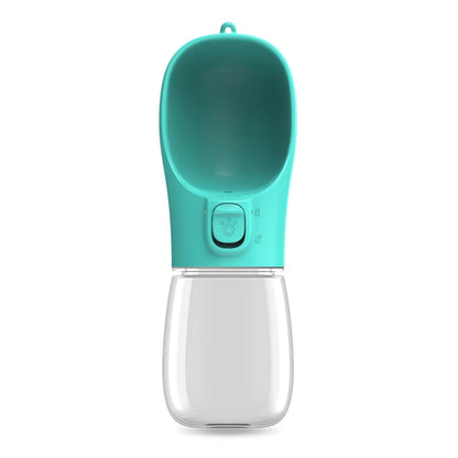 Portable Dog Water Bottle Small Large Dogs Cat teal bottle upright view