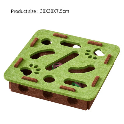 Interactive Cat Puzzle Toy – Felt Maze with Bell Ball