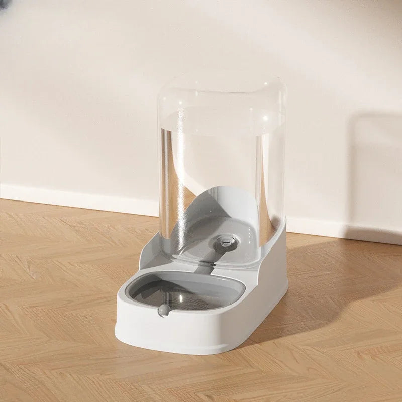 Cat and Dog Feeder Pet Water Dispenser Cat Food Bowl Large green unit wooden floor lifestyle