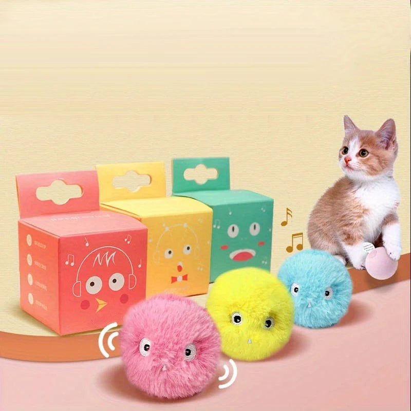 Plush electric catnip ball toy for cats and dogs automatically rolling and bouncing