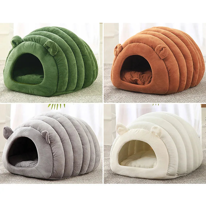 Warming Cat Nest House – Semi-Closed Winter Pet Bed