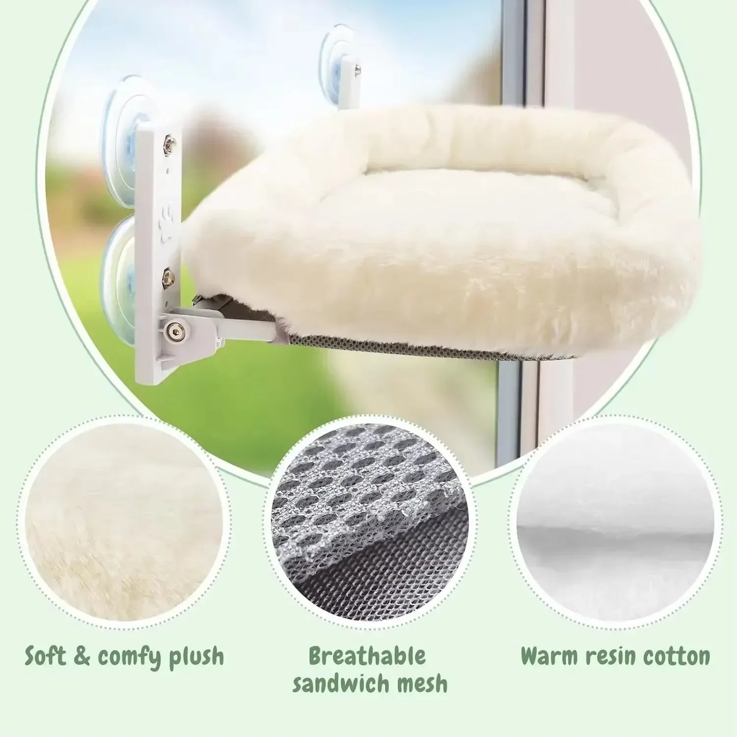 Cat Hammock Window Bed – Suction Cup Sunbathing Perch