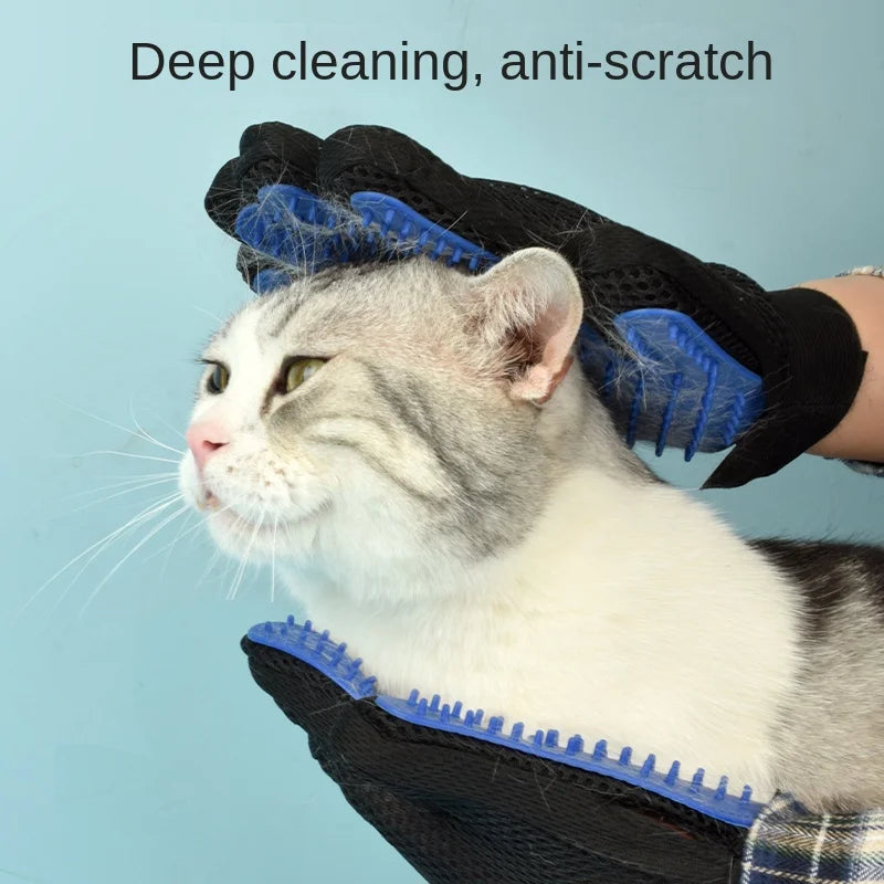 Silicone Pet Grooming Gloves – Cat & Dog Hair Brush, Comb & Bathing Mitt